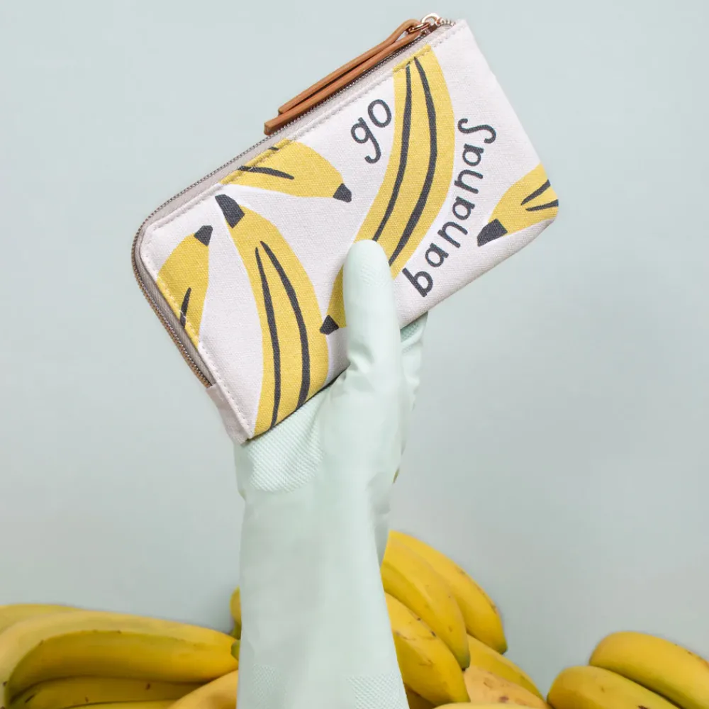 Go Bananas Padded Zip Pouch>Caroline Gardner Clearance