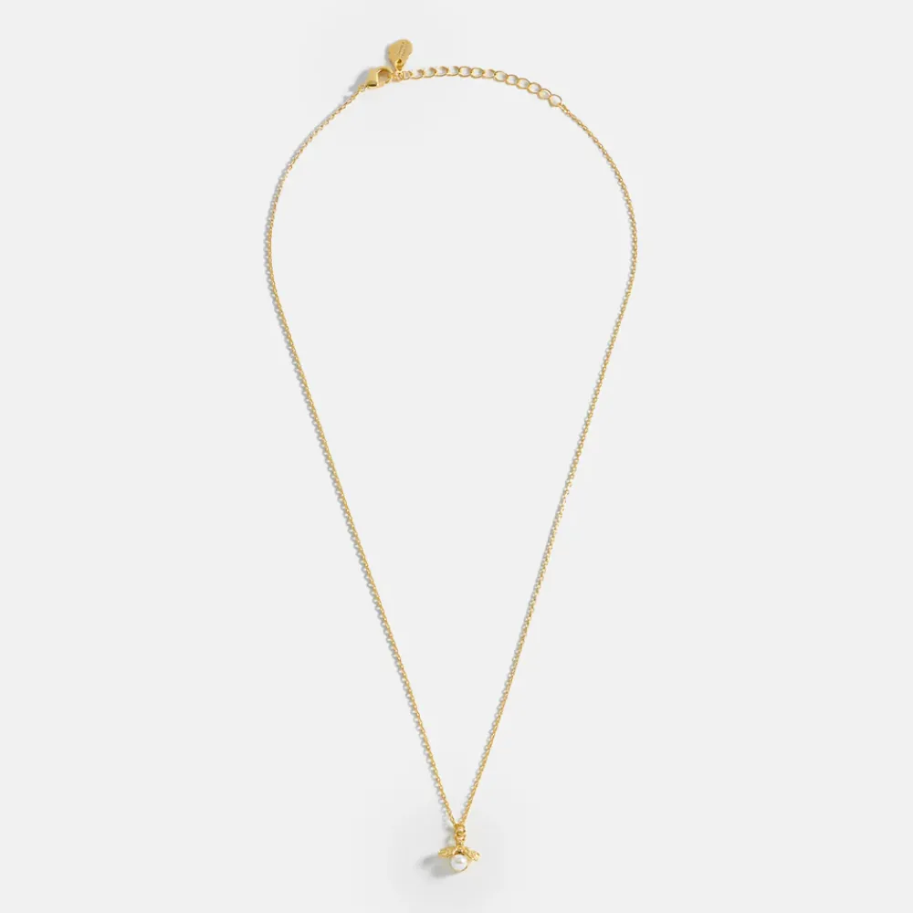 Gold & Pearl Bee Pendant Necklace>Caroline Gardner Cheap