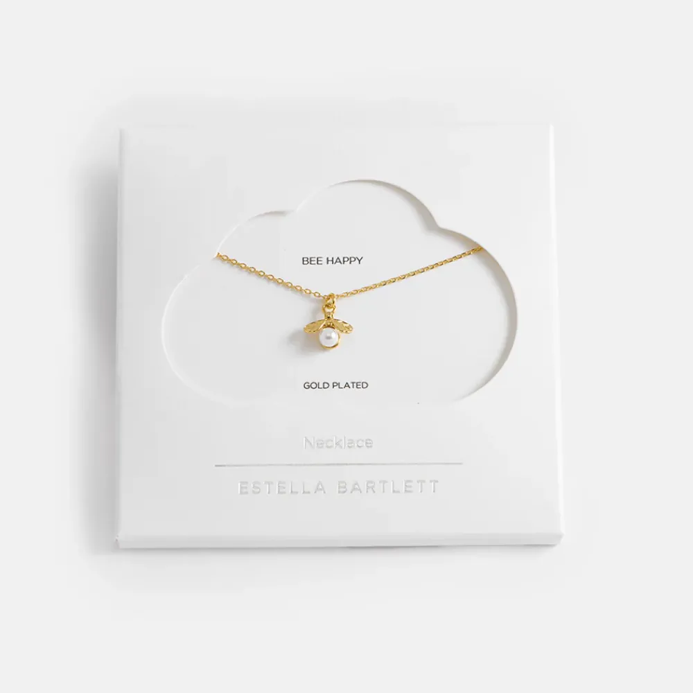 Gold & Pearl Bee Pendant Necklace>Caroline Gardner Cheap