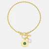 Gold & Pearl T Bar Rope Bracelet>Caroline Gardner Outlet