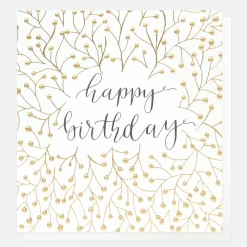 Gold Berries & Calligraphy Birthday Card>Caroline Gardner Cheap