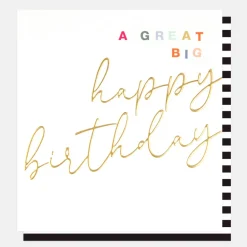Gold Calligraphy Great Big Happy Birthday Card>Caroline Gardner Fashion