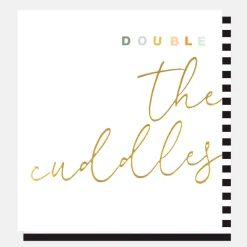 Gold Calligraphy New Baby Twins Card>Caroline Gardner Cheap