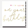 Gold Calligraphy With Love Birthday Card>Caroline Gardner New