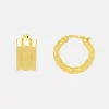 Gold Chunky Textured Hoop Earrings>Caroline Gardner Shop