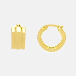 Gold Chunky Textured Hoop Earrings>Caroline Gardner Shop
