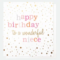Gold Confetti Birthday Card For Niece>Caroline Gardner Shop