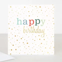 Gold Confetti Happy Birthday Card>Caroline Gardner Shop