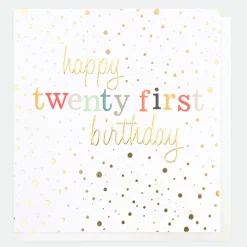 Gold Confetti 21st Birthday Card>Caroline Gardner Fashion