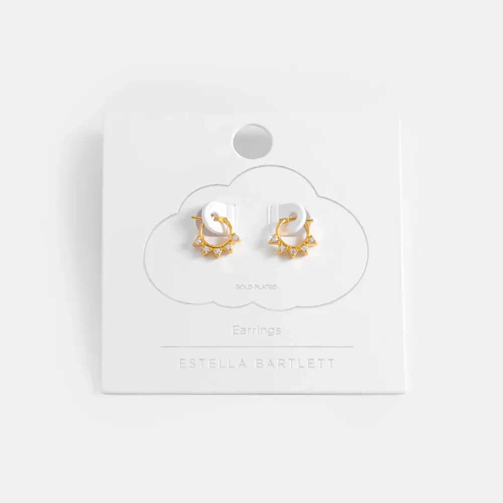 Gold CZ Bunting Huggie Earrings>Caroline Gardner Shop