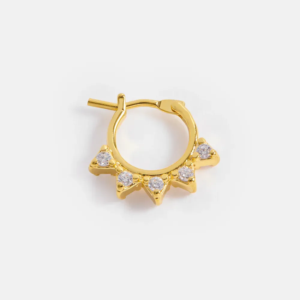 Gold CZ Bunting Huggie Earrings>Caroline Gardner Shop
