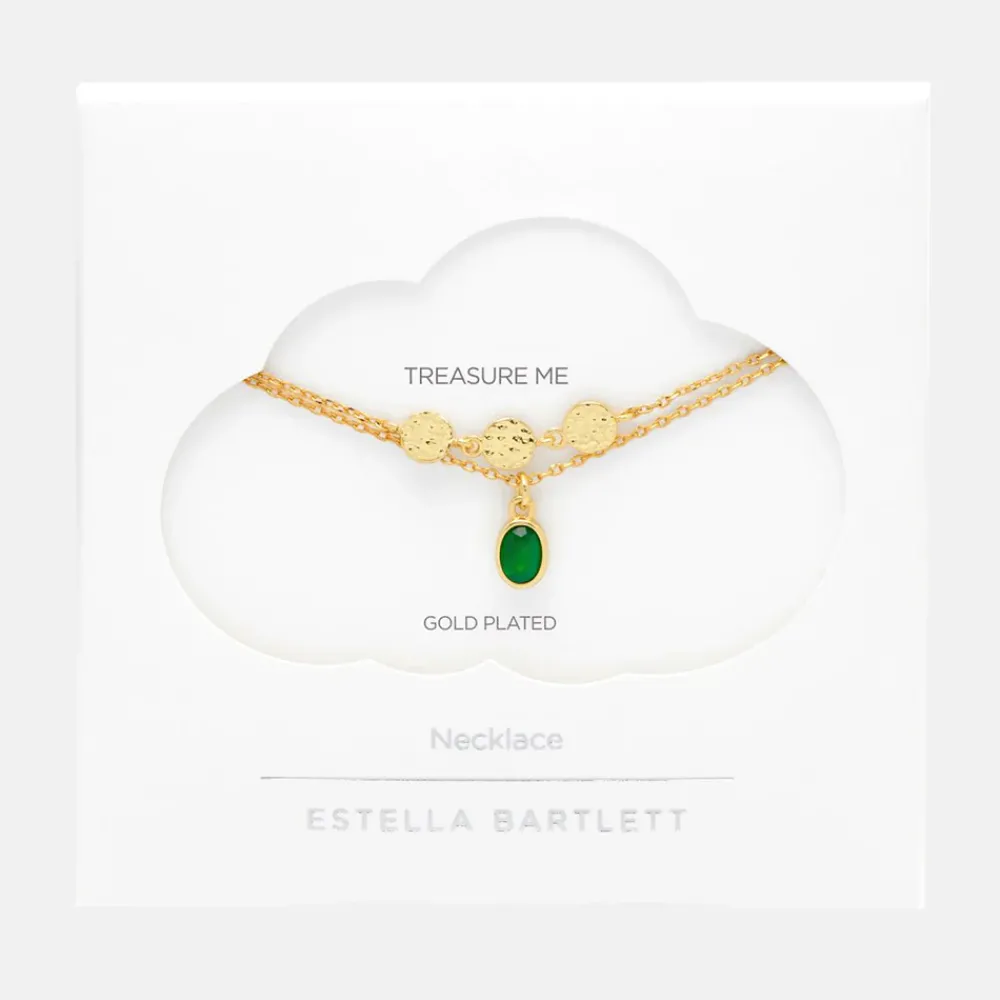 Gold Discs & Gemstone Duo Necklace>Caroline Gardner Clearance
