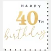 Gold Happy 40th Birthday Card>Caroline Gardner Fashion