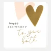 Gold Heart 'To You Both' Anniversary Card>Caroline Gardner Store