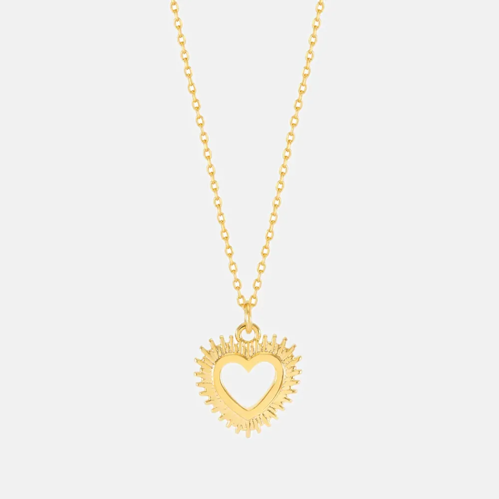 Gold Heartburst Pendant Necklace>Caroline Gardner Cheap