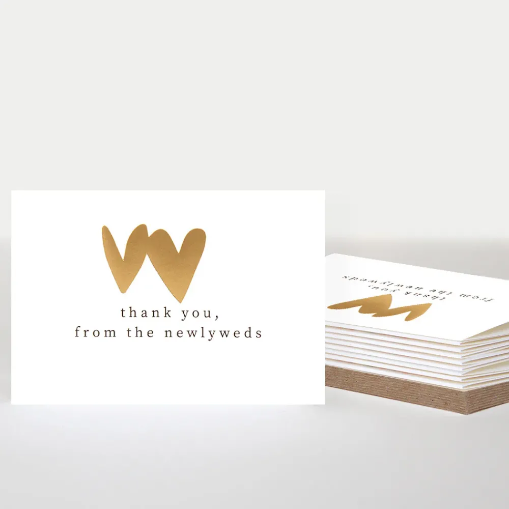 Gold Hearts Wedding Thank You Cards Pack of 10>Caroline Gardner Discount