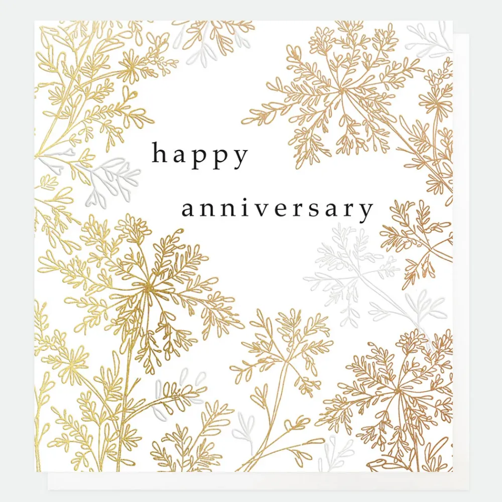 Gold Leaf Anniversary Card>Caroline Gardner Outlet