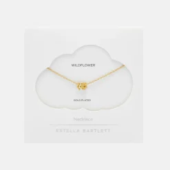 Gold Multi Flower Charm Necklace><noscript><img width=
