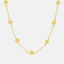 Gold Multi Flower CZ Necklace>Caroline Gardner Flash Sale