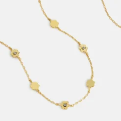 Gold Multi Flower CZ Necklace>Caroline Gardner Flash Sale
