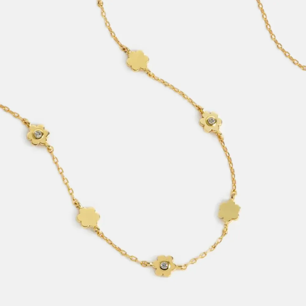 Gold Multi Flower CZ Necklace>Caroline Gardner Flash Sale