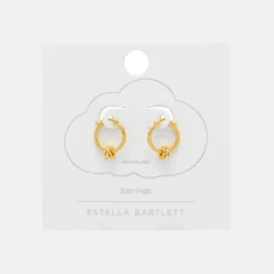Gold Multi Flower Hoop Earrings><noscript><img width=