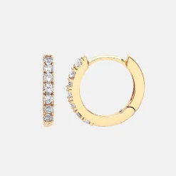 Gold Pave Hoop Earrings With White CZ>Caroline Gardner Sale