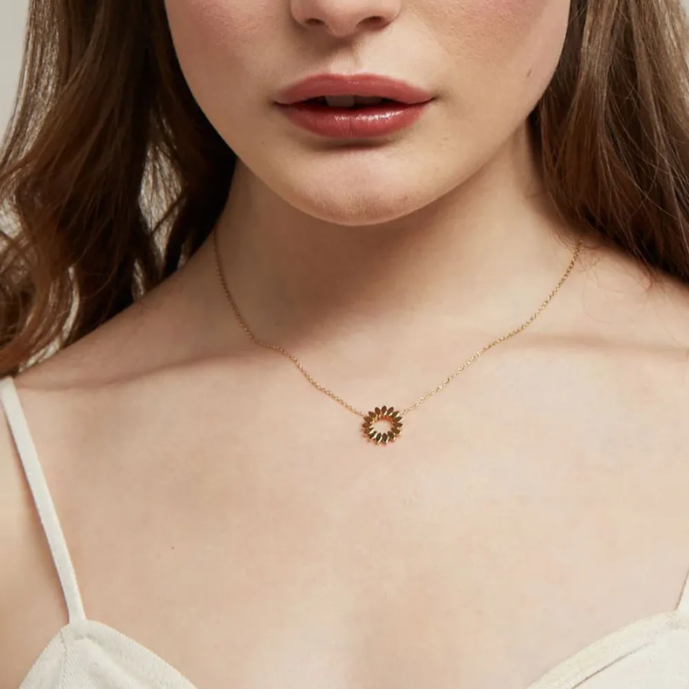 Gold Plated Floral Necklace>Caroline Gardner Best Sale