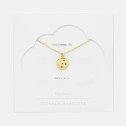 Gold Plated Gem Coin Necklace><noscript><img width=