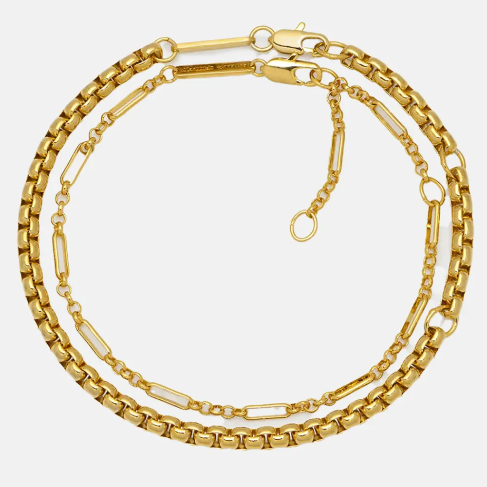 Gold Plated Layered Chain Bracelet>Caroline Gardner Flash Sale
