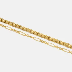 Gold Plated Layered Chain Bracelet>Caroline Gardner Flash Sale