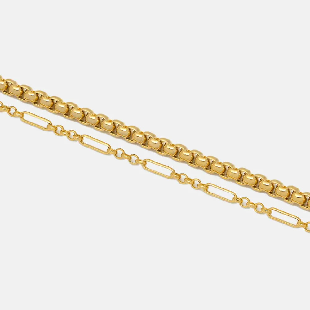 Gold Plated Layered Chain Bracelet>Caroline Gardner Flash Sale