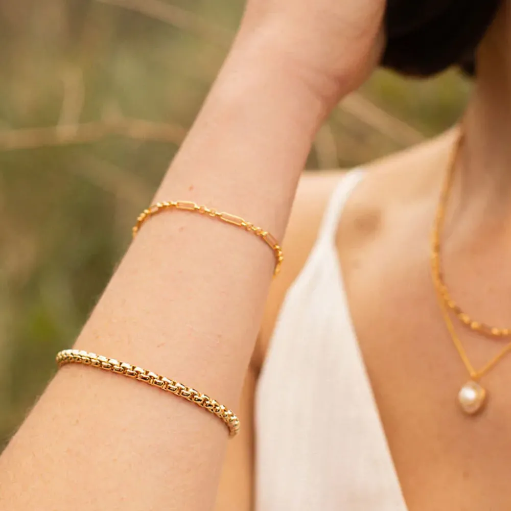 Gold Plated Layered Chain Bracelet>Caroline Gardner Flash Sale