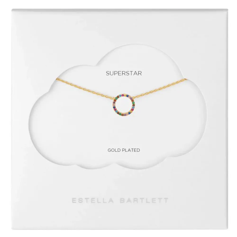 Gold Plated Rainbow Circle Necklace>Caroline Gardner Store