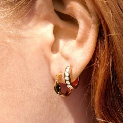 Gold Plated Twist Hoop Earrings>Caroline Gardner Cheap