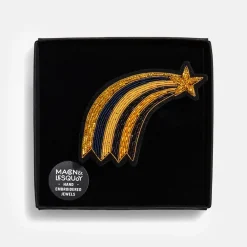 Gold Shooting Star Hand Embroidered Brooch>Caroline Gardner Cheap