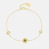 Gold Sunburst & Green CZ Bracelet>Caroline Gardner New