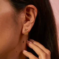 Gold Swirl Hoop Earrings>Caroline Gardner Flash Sale