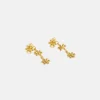 Gold Trio Floral Drop Earrings>Caroline Gardner Discount