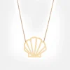 Golden Shell 24k Gold Gilded Necklace>Caroline Gardner Online