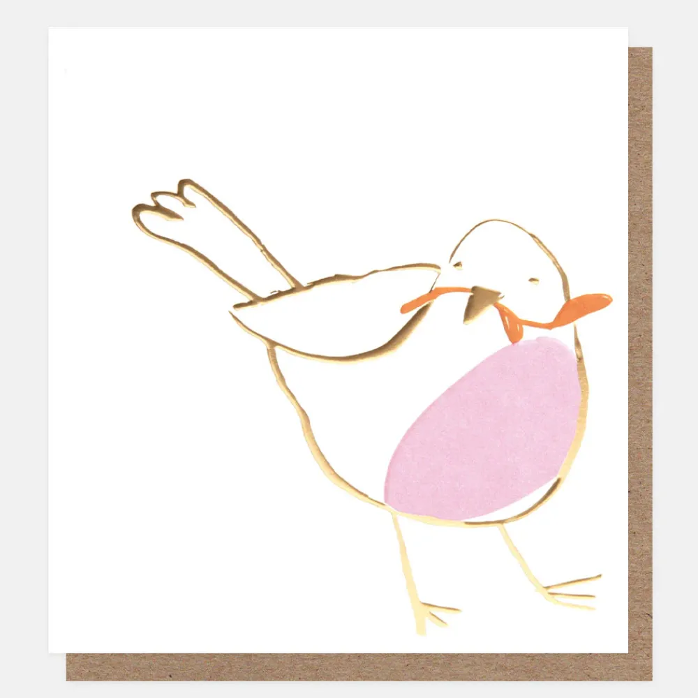 Gold/Lilac Robin & Holly Mixed Charity Christmas Cards Pack of 8>Caroline Gardner Discount