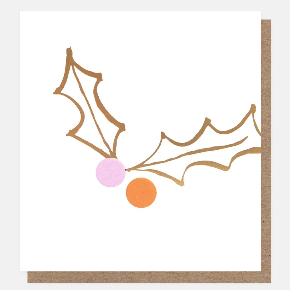 Gold/Lilac Robin & Holly Mixed Charity Christmas Cards Pack of 8>Caroline Gardner Discount