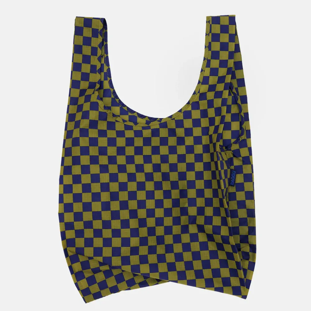 Green & Navy Check Shopper Bag>Caroline Gardner Hot