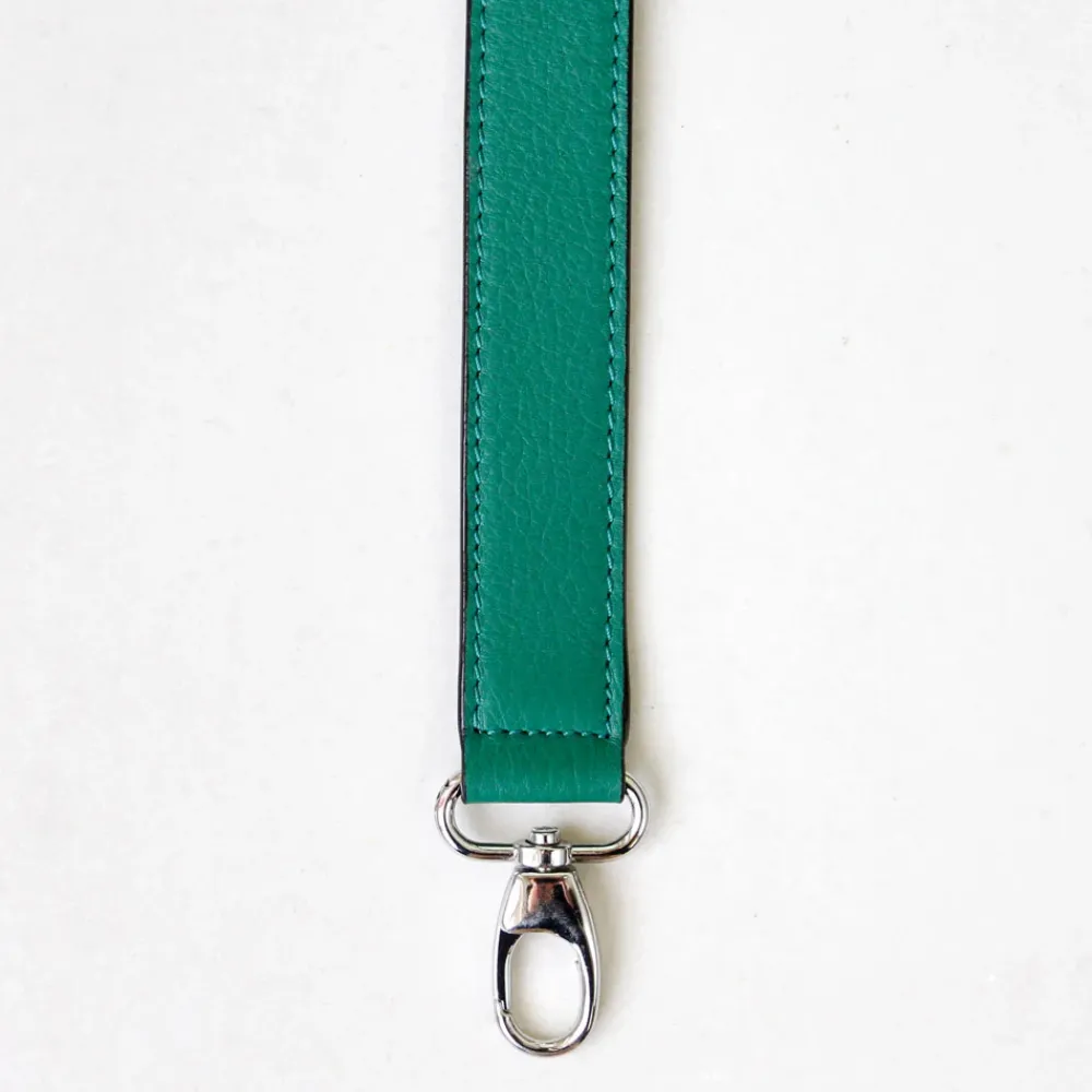 Green Leather Short Handbag Strap>Caroline Gardner Shop
