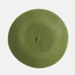 Green Pure Merino Classic Beret>Caroline Gardner Store