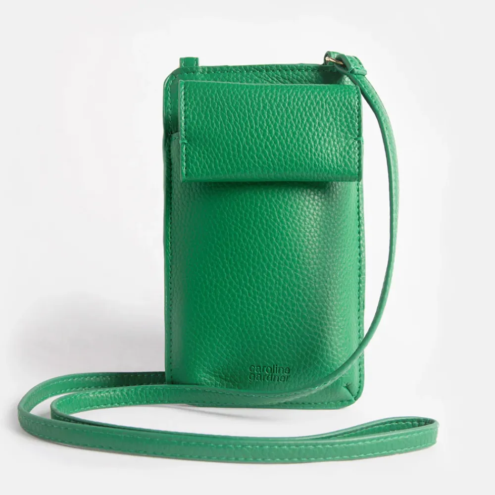 Green Vegan Leather Phone Bag>Caroline Gardner Discount