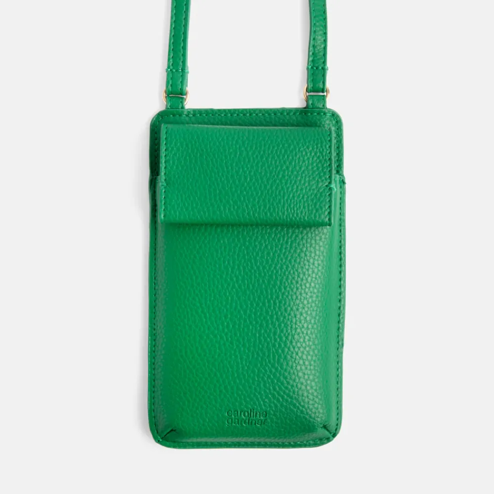 Green Vegan Leather Phone Bag>Caroline Gardner Discount