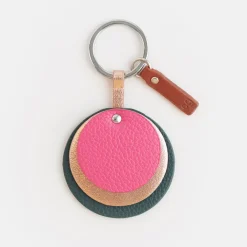 Green/Pink Spot Keyring>Caroline Gardner Best