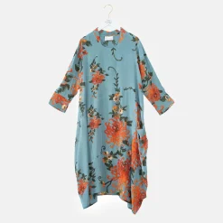 Grey Chrysanthemum Asymmetric Dress M/L>Caroline Gardner Cheap