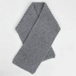Grey Chunky Cashmere Knitted Scarf>Caroline Gardner Fashion